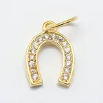 CZ Brass Micro Pave Cubic Zirconia Horse Shoe Charms