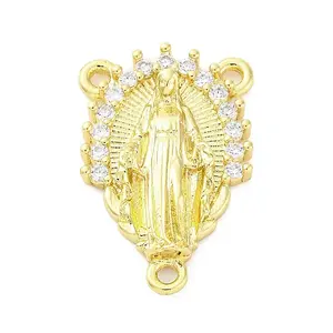 Brass Clear Cubic Zirconia Virgin Mary Chandelier Component Links
