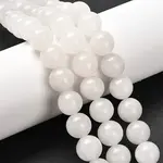 Natural Round White Jade Bead Strands