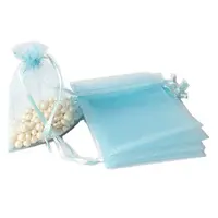 100Pcs Rectangle Organza DIY Craft Drawstring Bags