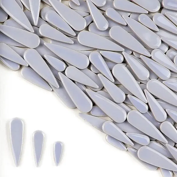 3 Styles Teardrop Shape Porcelain Mosaic Tiles