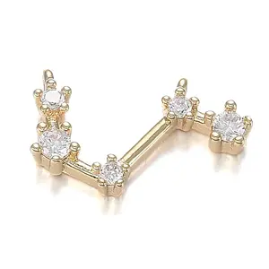 Brass Micro Clear Cubic Zirconia Pendants