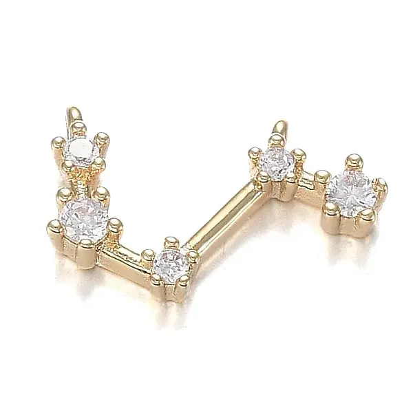 Brass Micro Clear Cubic Zirconia Pendants