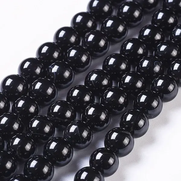 Natural Black Onyx Beads Strands