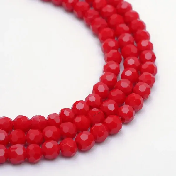 Opaque Solid Glass Bead Strands