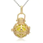 Golden Tone Brass Hollow Round Cage Pendants