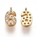 Brass Micro Pave Clear Cubic Zirconia Charms