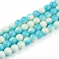 Transparent Baking Painted Glass Beads Strands