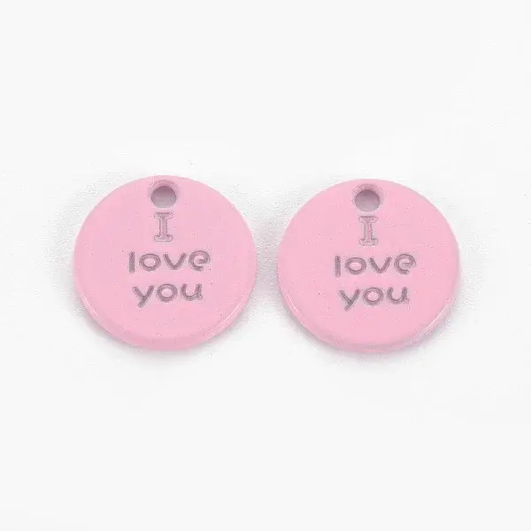 Spray Painted Alloy Charms for Valentine's Day