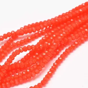 Faceted Rondelle Glass Beads Strands
