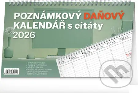NOTIQUE Stolní kalendář Poznámkový daňový s citáty 2026