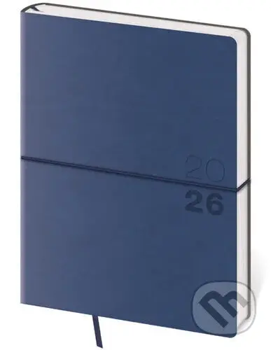 Týdenní diář 2026 B6 Flexio tmavě modrý s gumičkou