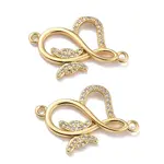 Brass Micro Pave Clear Cubic Zirconia Links Connectors