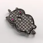 Brass Micro Pave Cubic Zirconia Bird Links