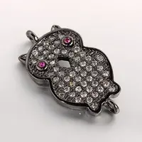 Brass Micro Pave Cubic Zirconia Bird Links