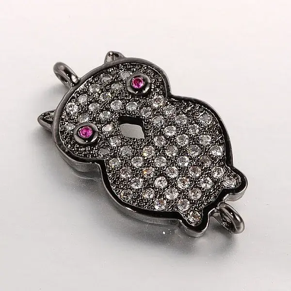 Brass Micro Pave Cubic Zirconia Bird Links