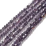 Transparent Electroplate Glass Beads Strands