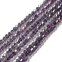 Transparent Electroplate Glass Beads Strands