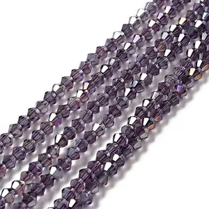 Transparent Electroplate Glass Beads Strands