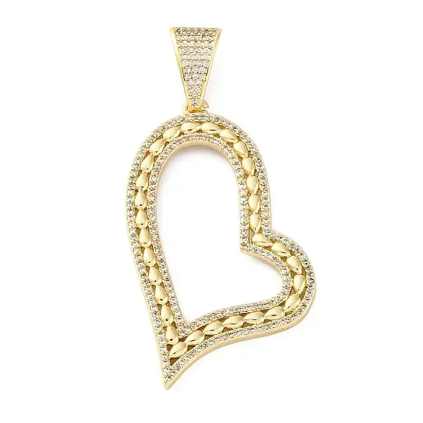 Brass Micro Pave Clear Cubic Zirconia Pendants