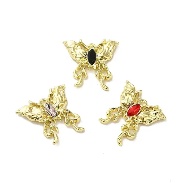 Spray Painted Alloy Micro Pave Cubic Zirconia Pendants