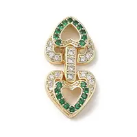 Brass Micro Pave Cubic Zirconia Fold Over Clasps