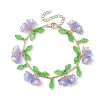 Flower Glass & Acrylic Charm Bracelets