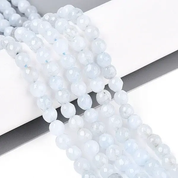 Dyed Natural White Jade Beads Strands