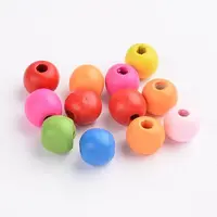 Dyed Natural Wood Beads