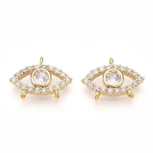 Brass Pave Clear Cubic Zirconia Charms