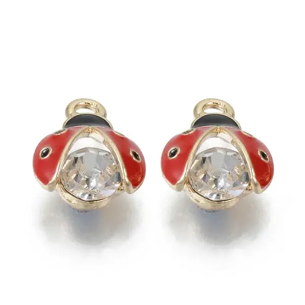 Alloy Rhinestones Enamel Pendants