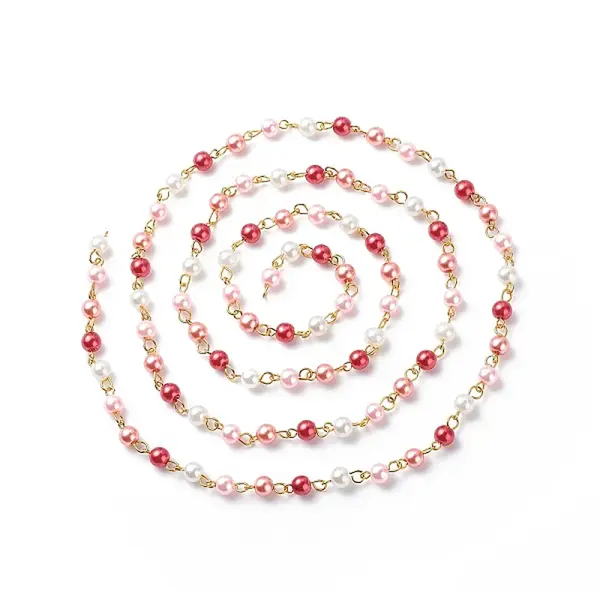 Handmade Glass Pearl Round Beaded Chains