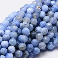 Dyed Natural Fire Crackle Agate Faceted Round Beads Strands