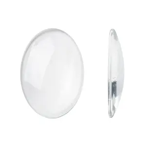 Transparent Oval Glass Cabochons