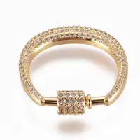 Brass Micro Pave Cubic Zirconia Screw Carabiner Lock Charms