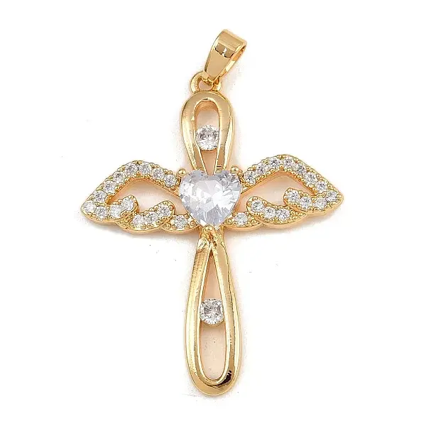 Brass Micro Pave Cubic Zirconia Pendants