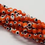Handmade Evil Eye Lampwork Round Bead Strands