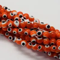 Handmade Evil Eye Lampwork Round Bead Strands