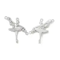Brass Pave Clear Cubic Zirconia Connector Charms