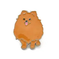 Dog Enamel Pin with Brass Butterfly Clutches