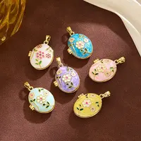 Brass Enamel Locket Pendants