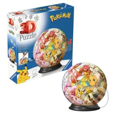 3D Puzzle-Ball: Pokémon (Kanto) - puzzle z kategorie 60 - 300 dílků