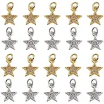 20Pcs Brass Micro Pave Cubic Zirconia Charms