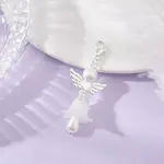 Frosted Acrylic & Glass Pearl Flower Angel Pendant Decorations