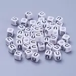 Acrylic Horizontal Hole Letter Beads