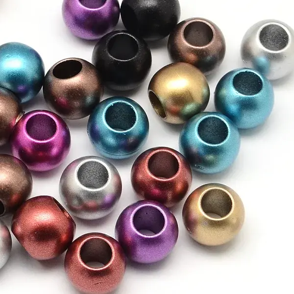 Matte Rondelle Spray Painted Acrylic Beads