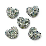 Sparkling Acrylic Heart Beads with Rhinestone Embellishment