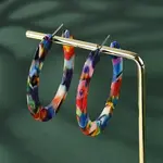Cellulose Acetate(Resin) Half Hoop Earrings