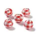 Printed Wood European Beads