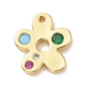 Eco-friendly Brass Micro Pave Cubic Zirconia Pendants